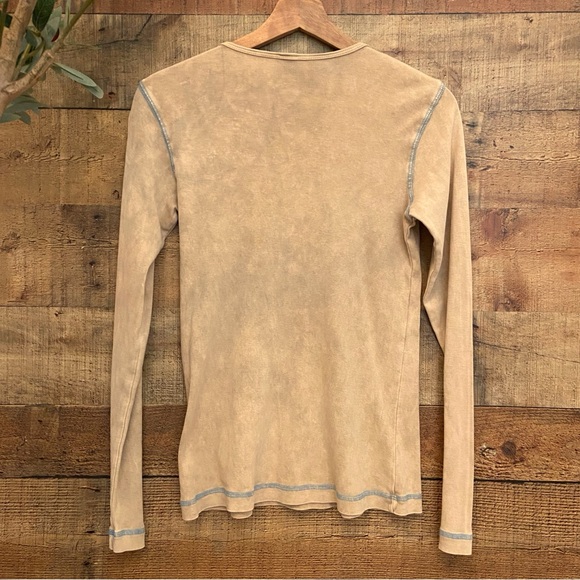High Sierra Tan Long Sleeve Tee with Reverse Stitching + Delicate Crystals - Picture 8 of 11